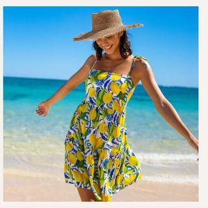 Kenny Flowers The Positano Mini Resort Dress Lemon Size Medium